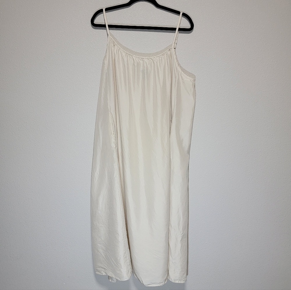 Eileen Fisher Washed Silk Cami Dress Cream - Picture 12 of 13